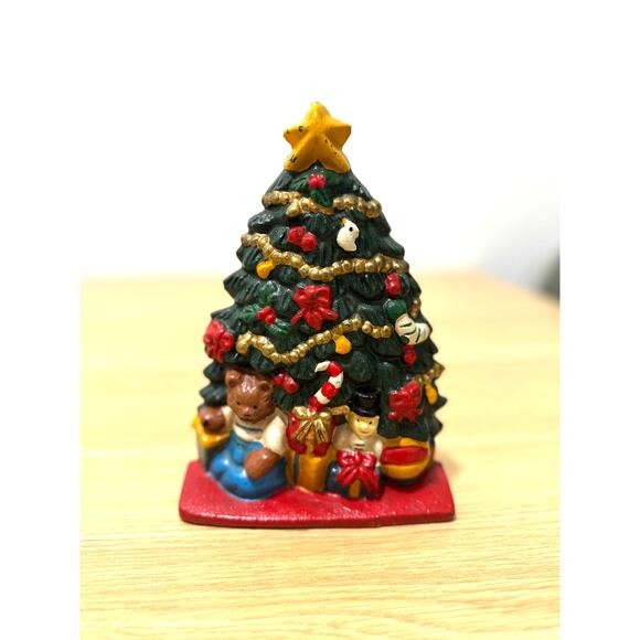 Cast Iron CHRISTMAS Tree Door Stop VINTAGE - Picture 2 of 5